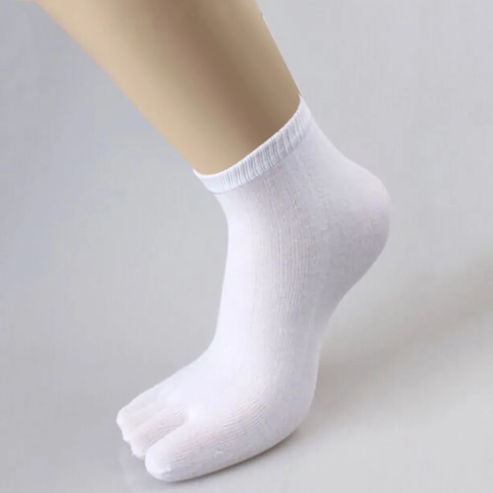 

Mens Slim Fit Mid Calf Hosiery Solid Five Fingers Thermal Warm Stretch Breathable Comfy Socks Sports Athletic Fitness