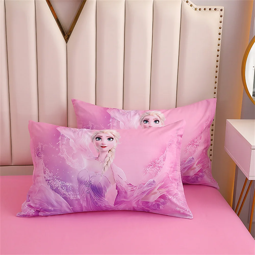 Disney Bedding Set Purple Frozen Elsa Princess Duvet Cover Sets for Baby Children Girls Bed Birthday Gifts