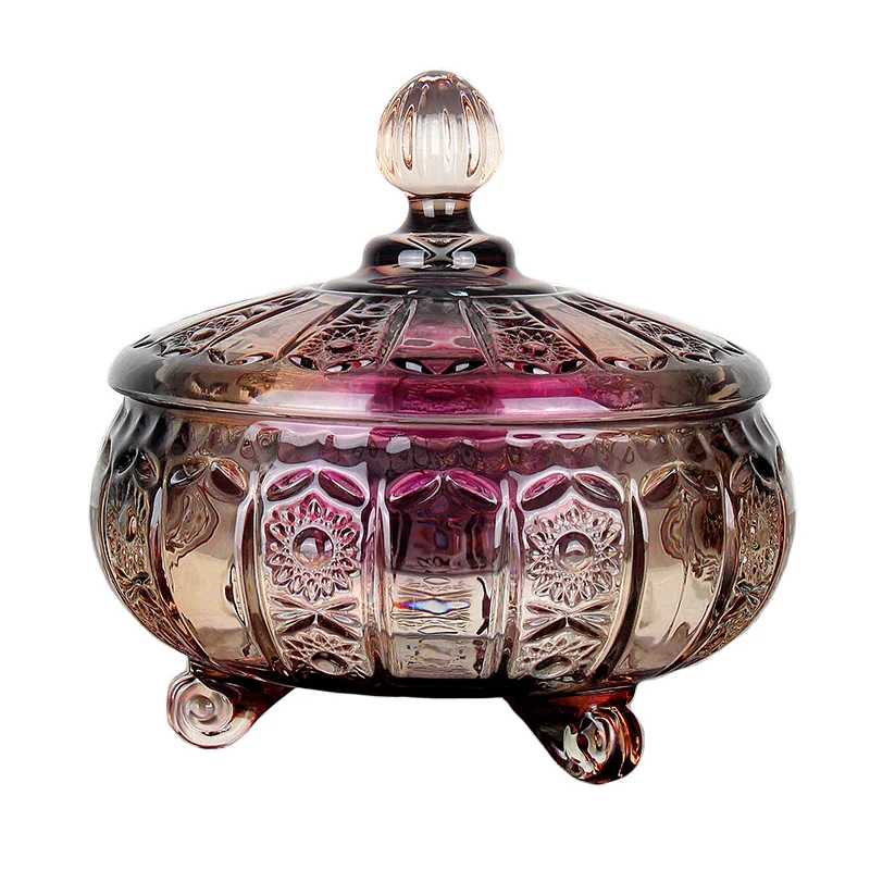

【Colorful Choice】Large Glass Sugar Jar with Lid for Living Room, Candy Jar, Snack Container for Dried Fruits and Seeds, Nordic S
