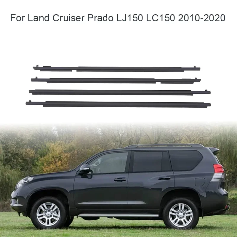 4Pcs Window Rubber Trim For Toyota Land Cruiser Prado LJ150 LC150 2010-2020 for Lexus GX470 Weatherstrip Seal 75711-60071