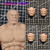 1/12 Invincible Omini-man Series Beared Conquest Male Soldier Unpainted Head Sculpt White Model Toys Accessory For 6\