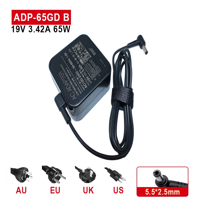 

19V 3.42A 65W 5.5*2.5mm AC Power Charger ADP-65GD B For ASUS A42F A52F K52F K46CA X450 X550C X550V Y481C Laptop Power Charger