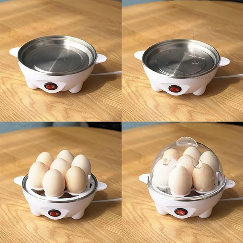 Electric Eggs Cooker Rapid Mini Egg Boiling Machine for Poached Scrambled Omelets Auto Shut Off Kitchen Appliance