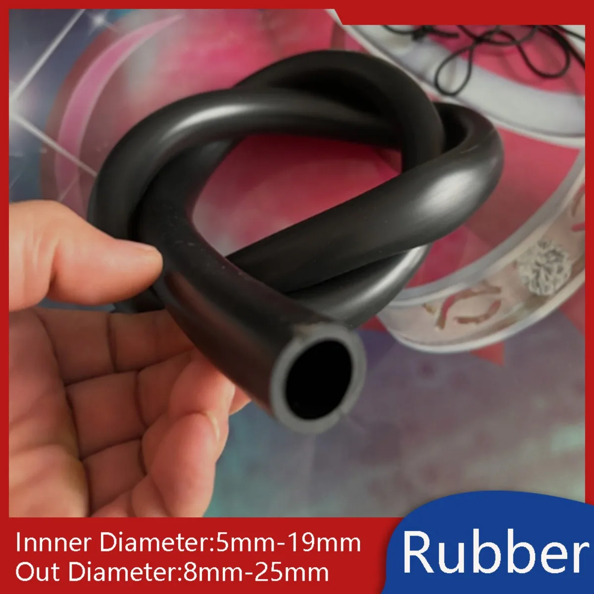 Black Nitrile Rubber Hose Oil-resistant Soft Tube Wear-resistant NBR Tubing Suitable for Liquids and Oils