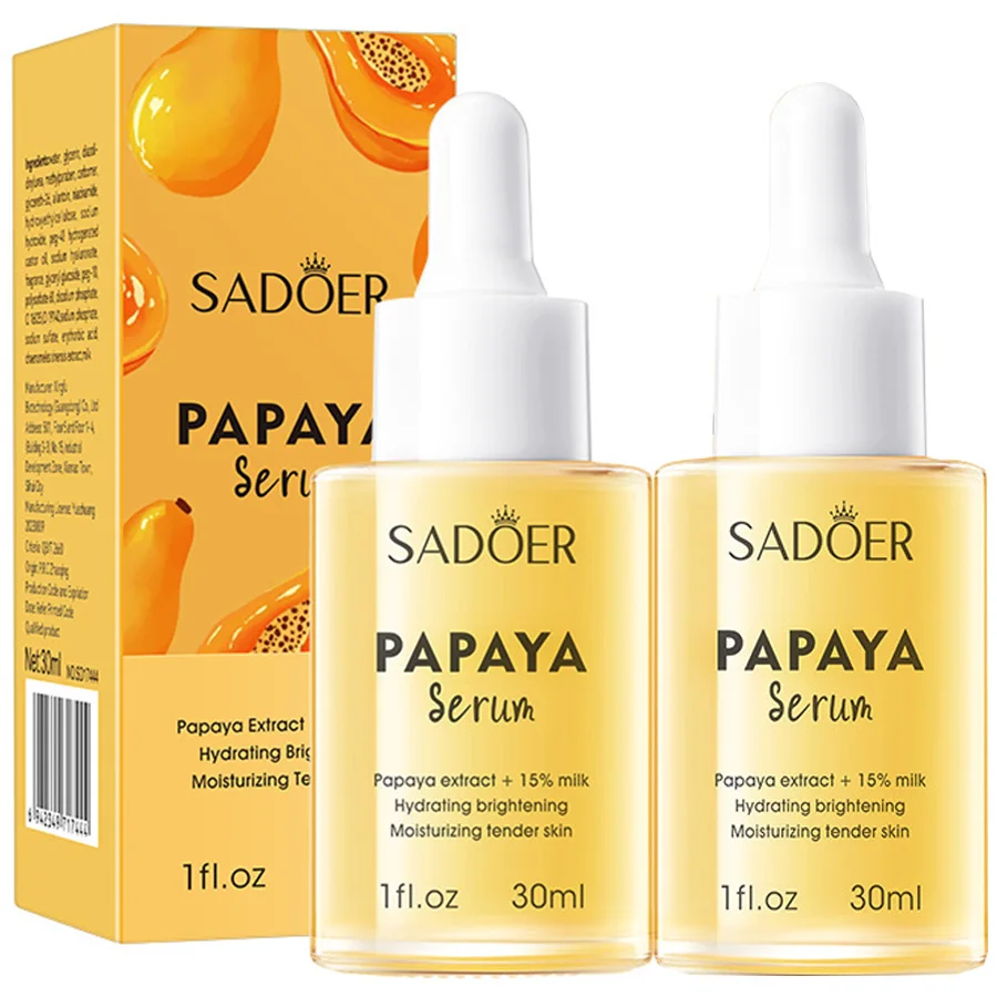 

2 шт. X 30 мл Сыворотка с папайей и витамином С, антиокислительная, увлажняющая, питательная, осветляющая, отбеливающая, эссенция для лица, уход за кожей