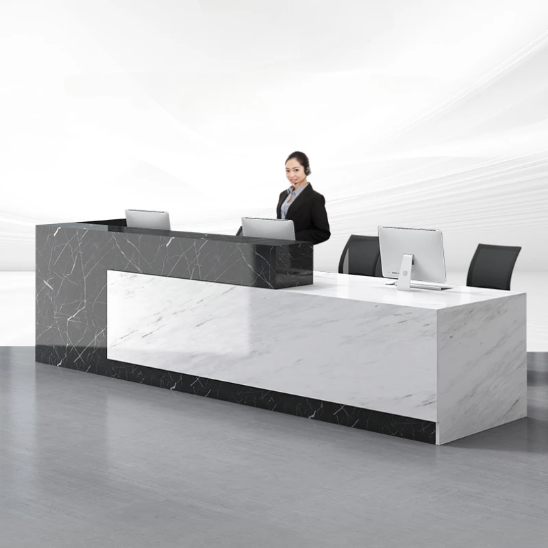 White Pulpito Reception Desks Office Standing Cashier Counter Simple Luxury Display Mostrador Negocio Beauty Salon Furniture