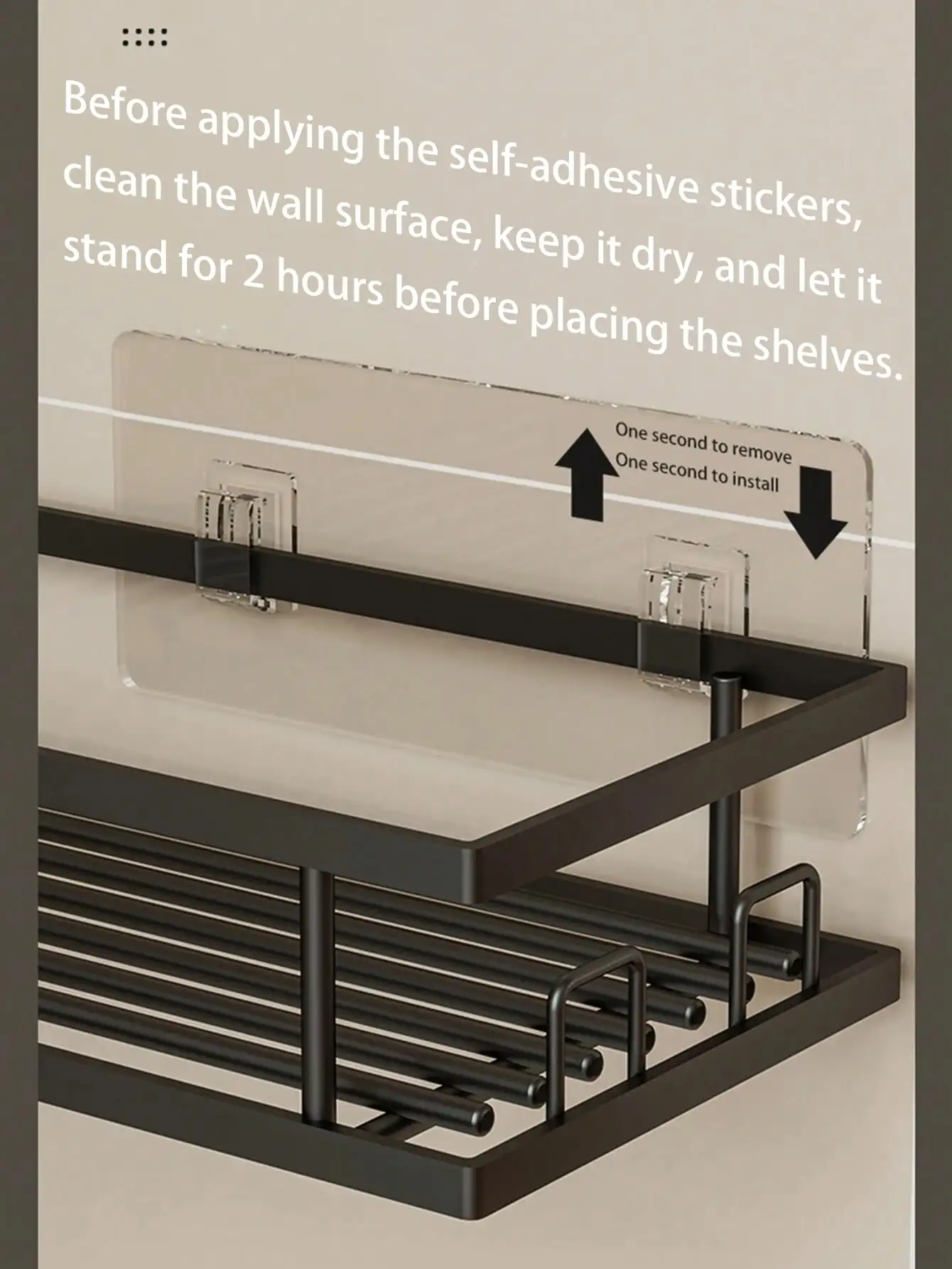 3 Pack Corner Shower Caddy Adhesive, No Drilling Stainless Steel Bathroom Shelf Organizer, Rustproof Wall Mount Storage Rack for Shampoo, Soap & Body Wash - view 3