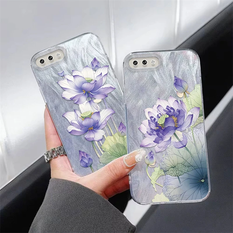 Leaves Plants Flowers Case For OPPO A18 A17 A16 A15 A12E A11X A9 A8 A7 A5 A3S A2X A1X IMD Laser Feather Yarn Soft Phone Cover