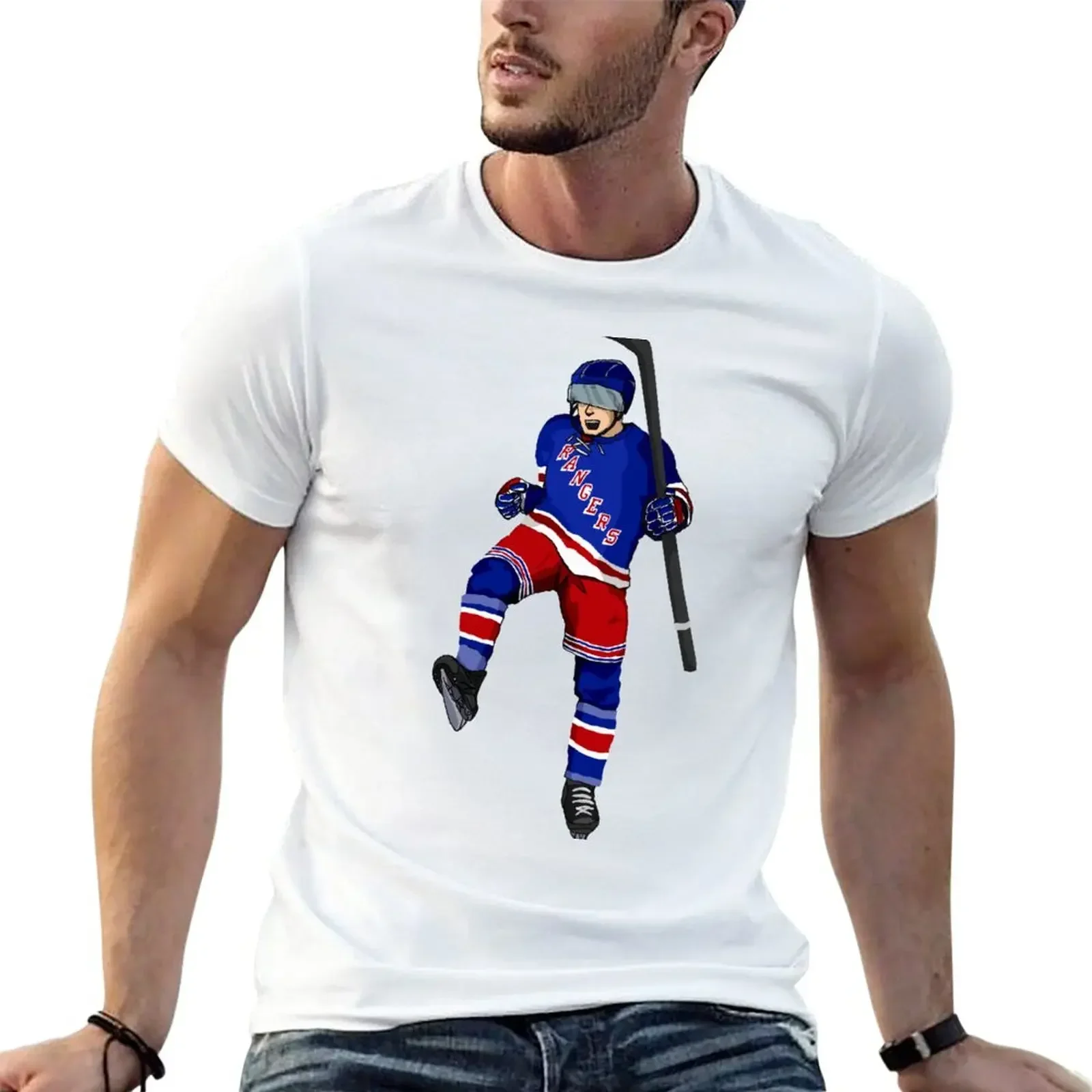 ny rangers hockey player T-Shirt vintage tees plus size tops mens funny t shirts