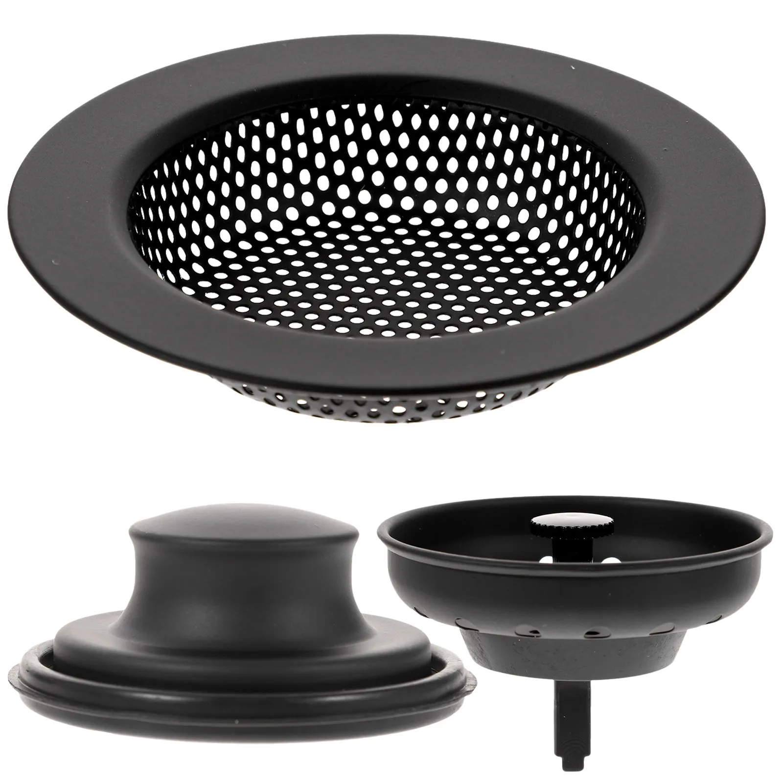 

3Pcs Kitchen Sink Drain Cover Stainless Steel Strainer Filter Garbage Disposal Stopper Rustproof Anti-Clogging for Bathroom