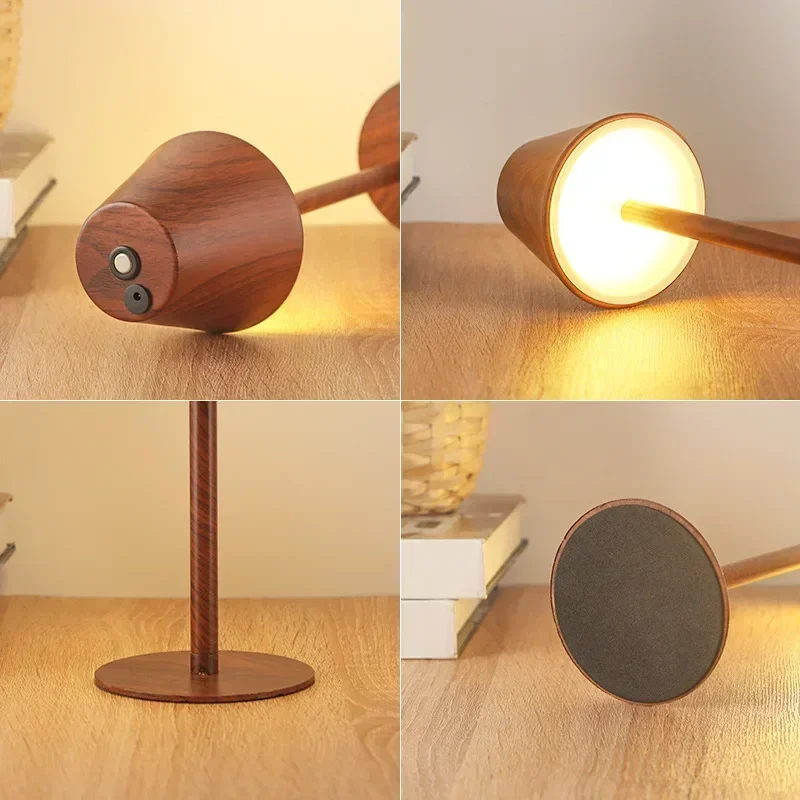 Lampe de table sans fil à intensité variable, lampes de chevet, éclairage de bureau pour la décoration de la pièce, lampe de lecture d\'étude,