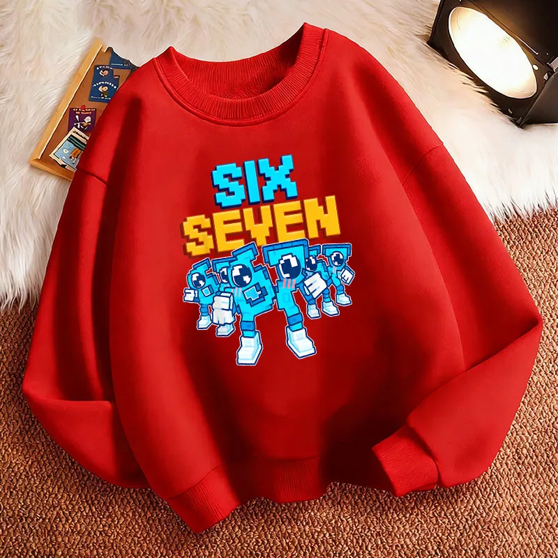 Game Kinder-Sweatshirt Italian Brainrot 67 Six Seven Rundhalspullover mit Grafikdruck, Kapuzenpullover für Jungen/Mädchen, Kinder-Kapuzenpullover