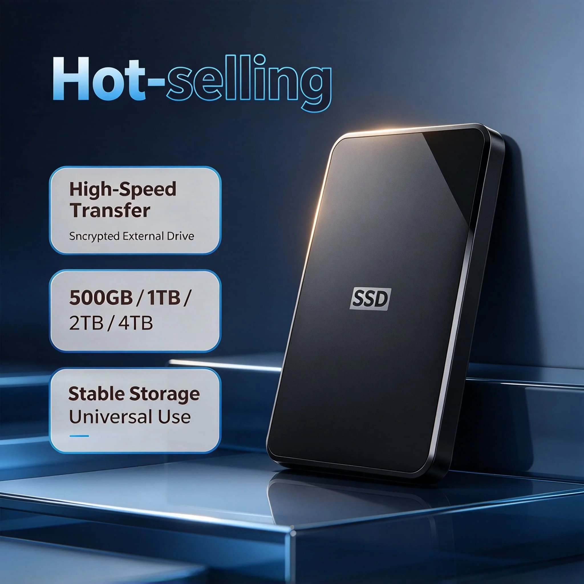 PC Laptop Mac Stable New External SSD Drive 4TB 2TB 1TB 500GB Encrypted Backup Portable USB3.2 Pocket Sized Unleash Speed