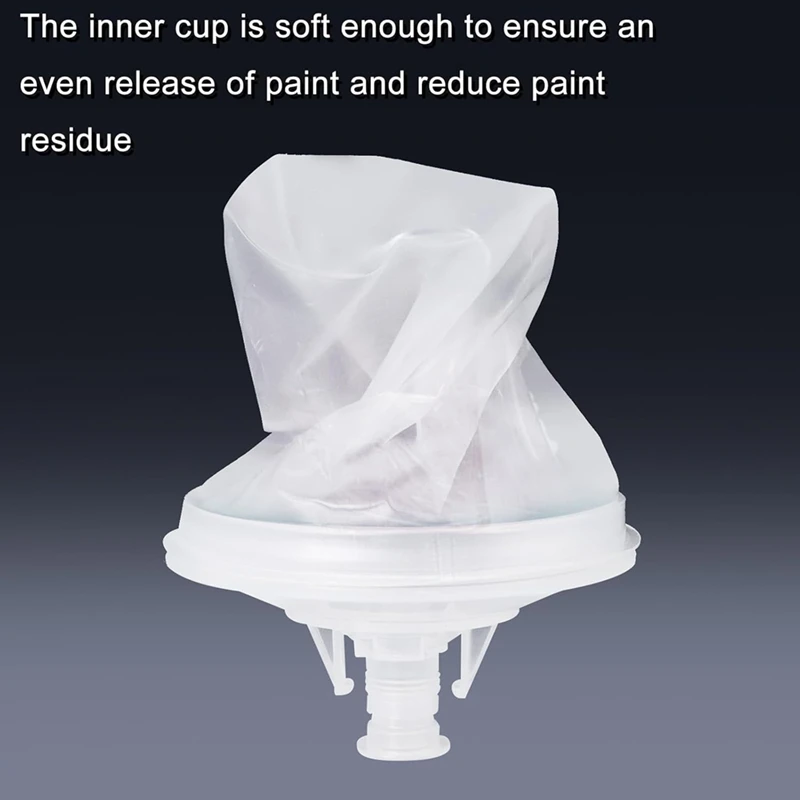 AT51-Paint Sprayer Mixing Cup, 20 Ounce (600Ml) Kit With 55 Cups And Lids System, 1 Hard Cup With Retainer Ring And 10 Plugs