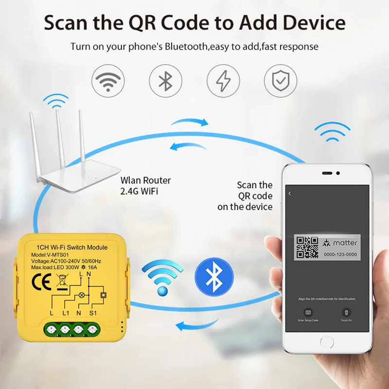 For Homekit WiFi Smart Switch 16A Smart Home Automation Relay Module Works with Homekit Siri Smartthings Alexa Google Home