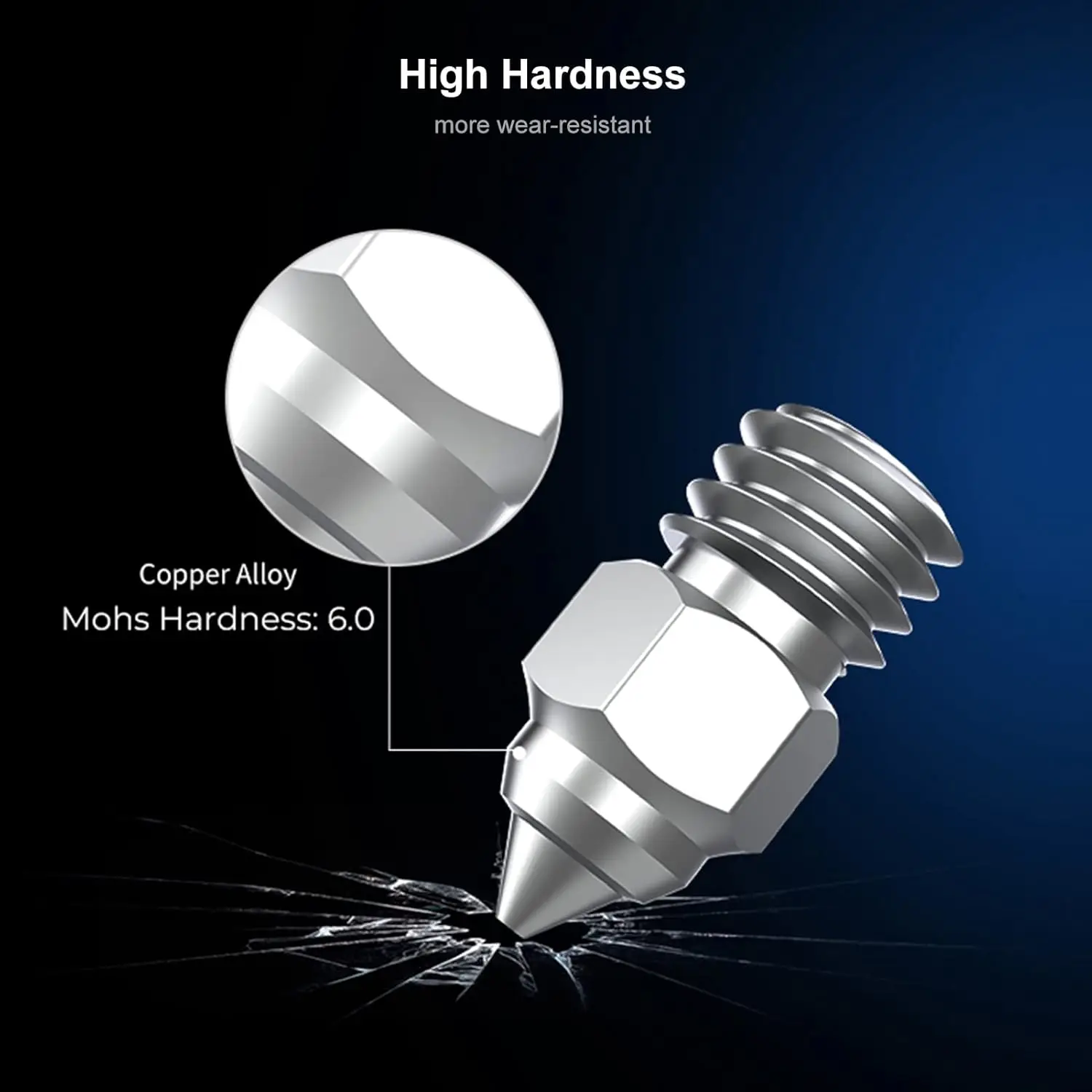 Creality MK8 Düse CR-6 SE Hartstahl Messing verkupferte Düsen für CR6 SE CR5 PRO /Ender 3 S1 pro / CR10 V2 / Ender 3-Düse – Detail 6