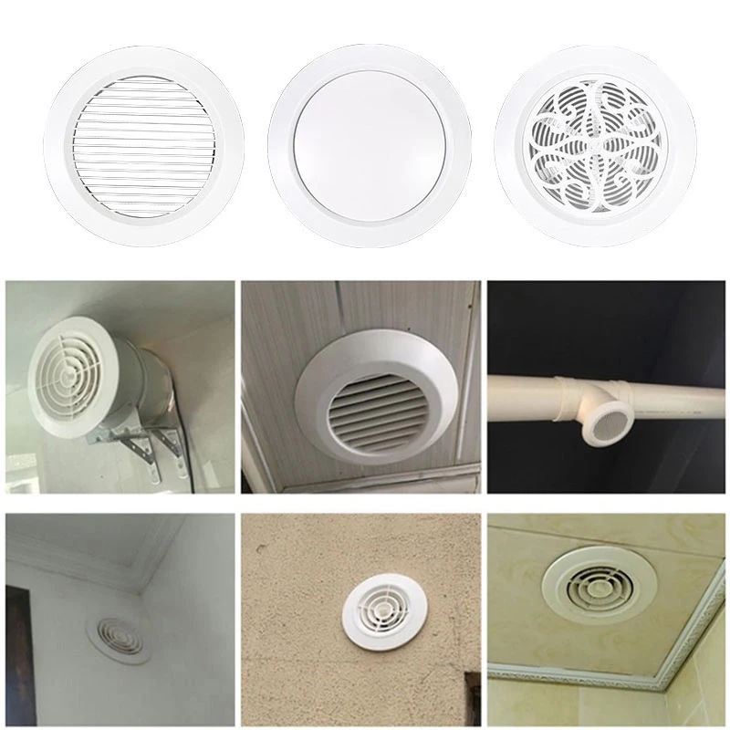 

Adjustable Air Ventilation Cover Round Ducting Ceiling Wall Hole Air Vent Grille Louver Kitchen Bath Air Outlet Fresh System