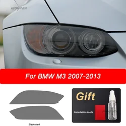 2 Pcs Car Headlight Protective Film Transparent Smoked Black TPU Sticker For BMW M3 E90 E92 E93 2007-2013 GTS CRT Accessories