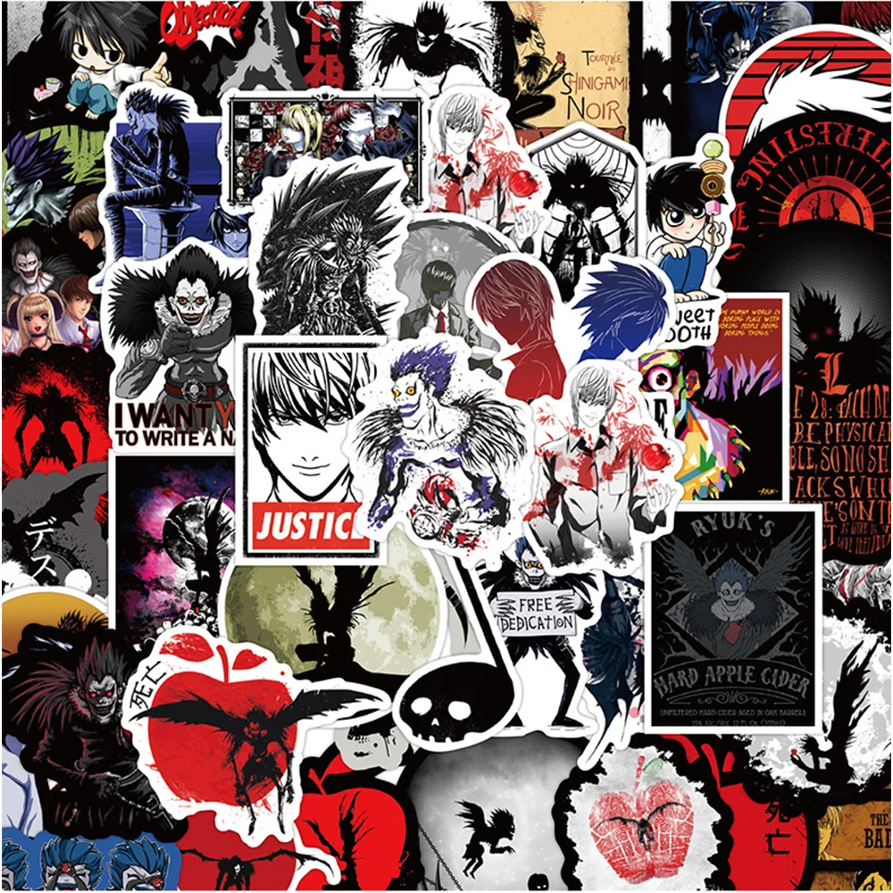 10/30/50pcs Ryuk Death Note Anime Stickers Cool Yagami Light Sticker Skateboard Laptop Motorcycle Luggage Lawliet Cartoon Decals