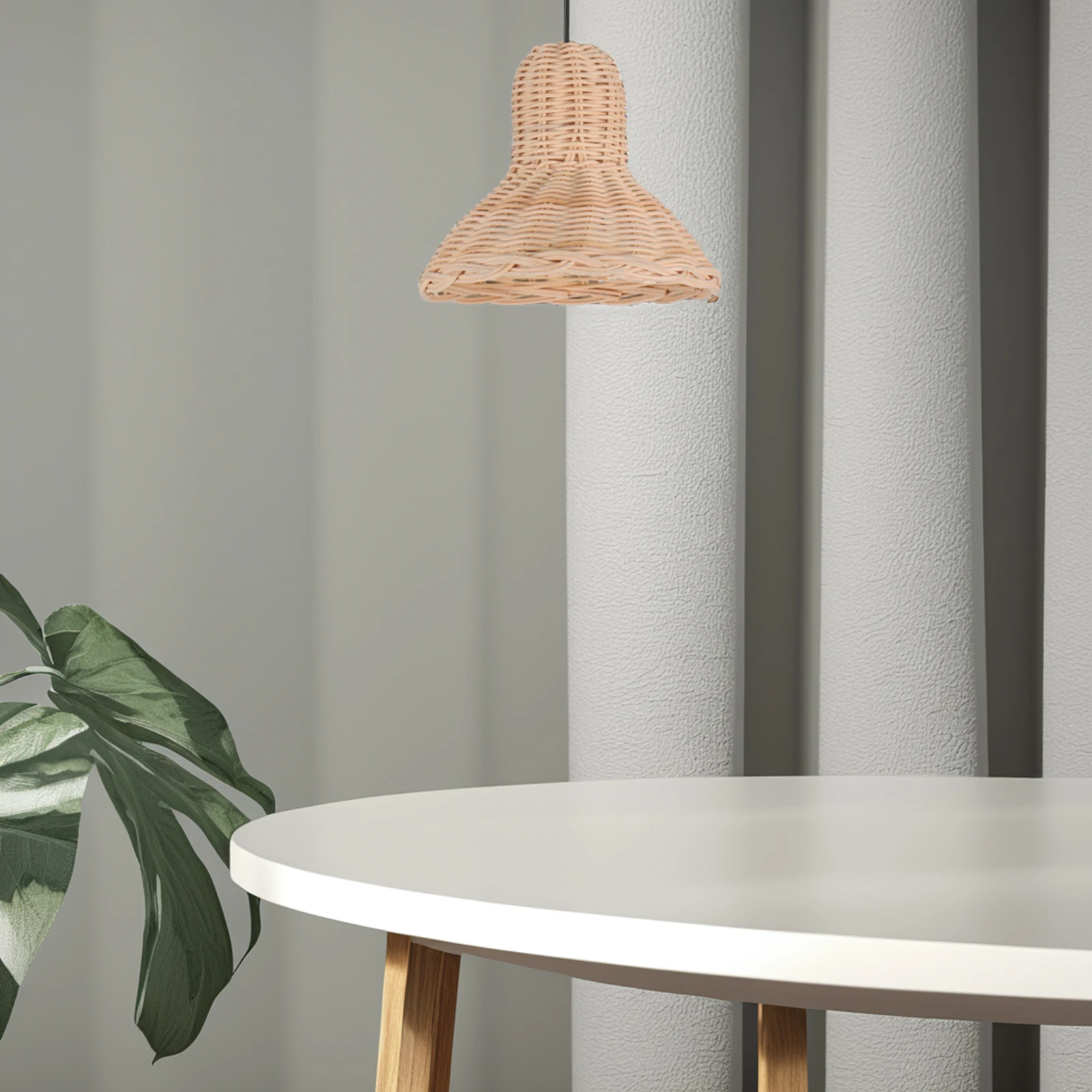 Paralume per lampada a sospensione in rattan intrecciato a mano, lampada a sospensione, fattoria, camera da letto vintage, caffè, paralumi in vimini, tavolo da soffitto Boho