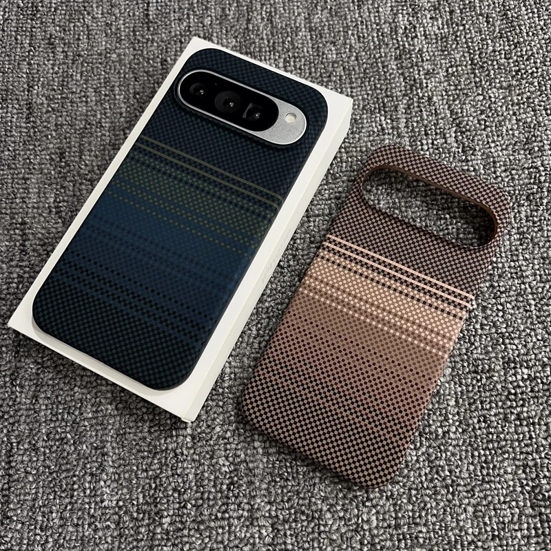 Google Pixel 10 9 Pro Magnetic Phone Case Kevlar Pattern Half Pack Carbon Fiber Pattern Matte Heat Dissipation Protective Cover