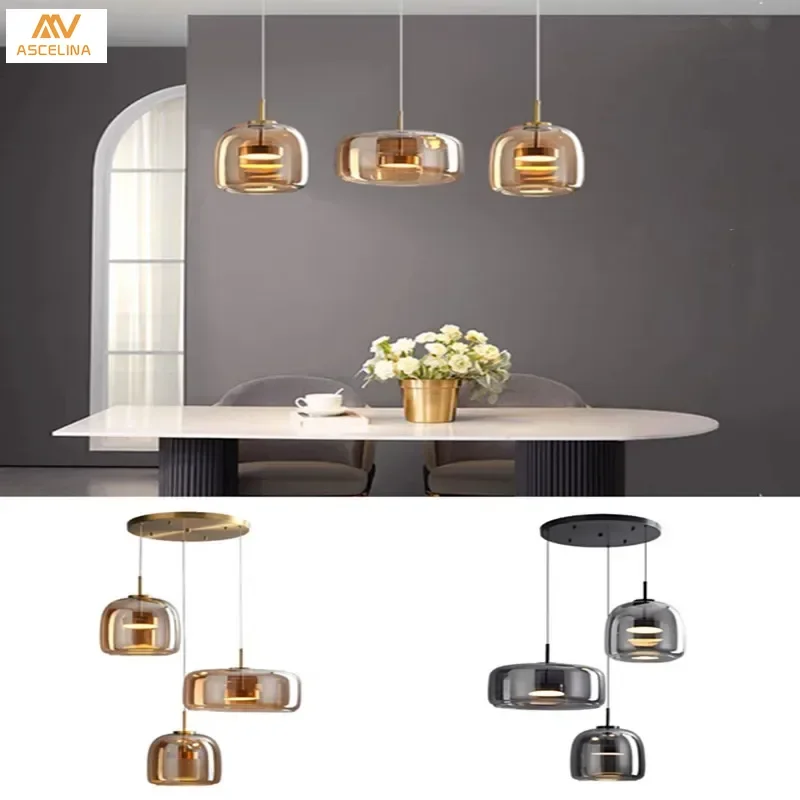 

Nordic LED estaurant Chandelier Lustre Pendant Lights Minimalist Coffee Shop Dining Kitchen Hanging Lamp Bar Bedroom Bedside Lam