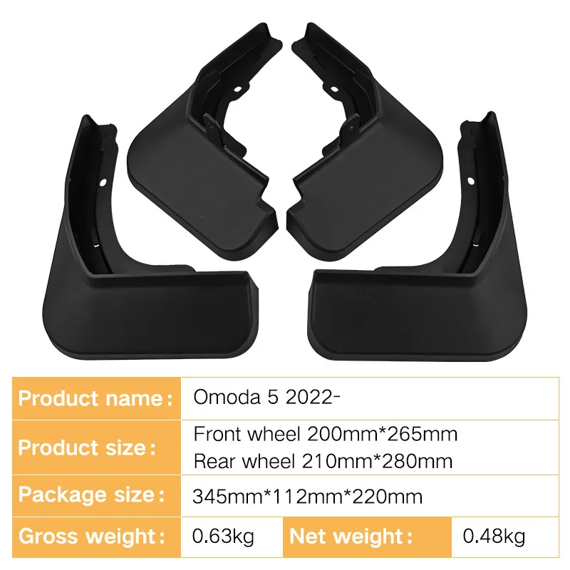 Mudguards Suitable For Chery Omoda S5 2022 Soft Car Tire Mudguard Replacement Auto Accessories