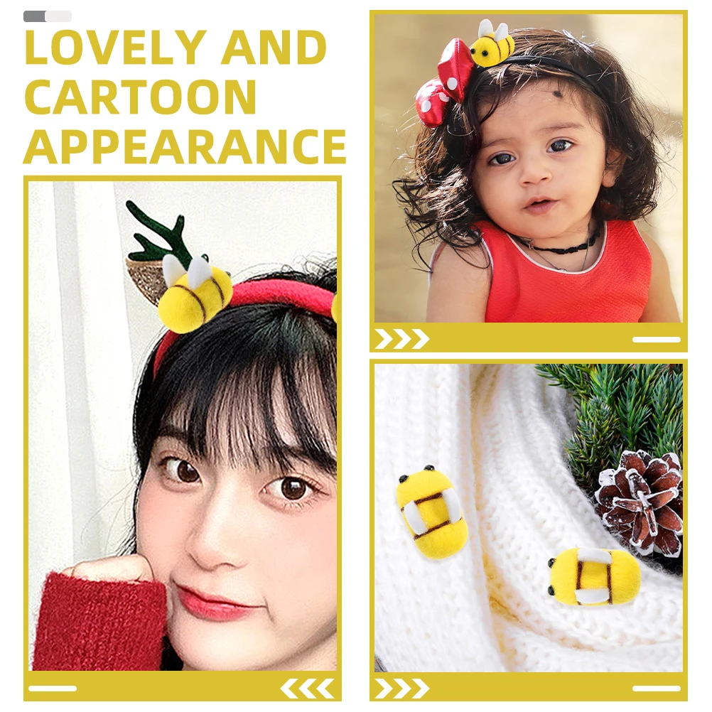 

35pcs Wool Felt Hair Accessories Bright Bee Craft Decorations Yellow Figurine Sewing Embellishments DIY Projects Miniatures