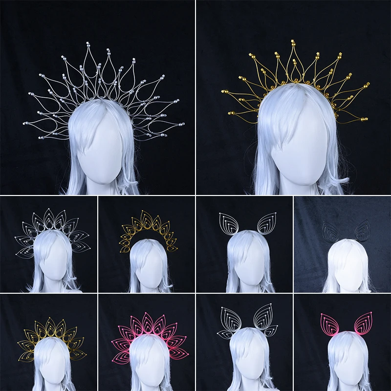 

Vintage Gothic Lolita Tiara Crown Headband Sun Goddess Baroque Halo Tiara Vintage Church Gorgeous Finished Headband Cosplay