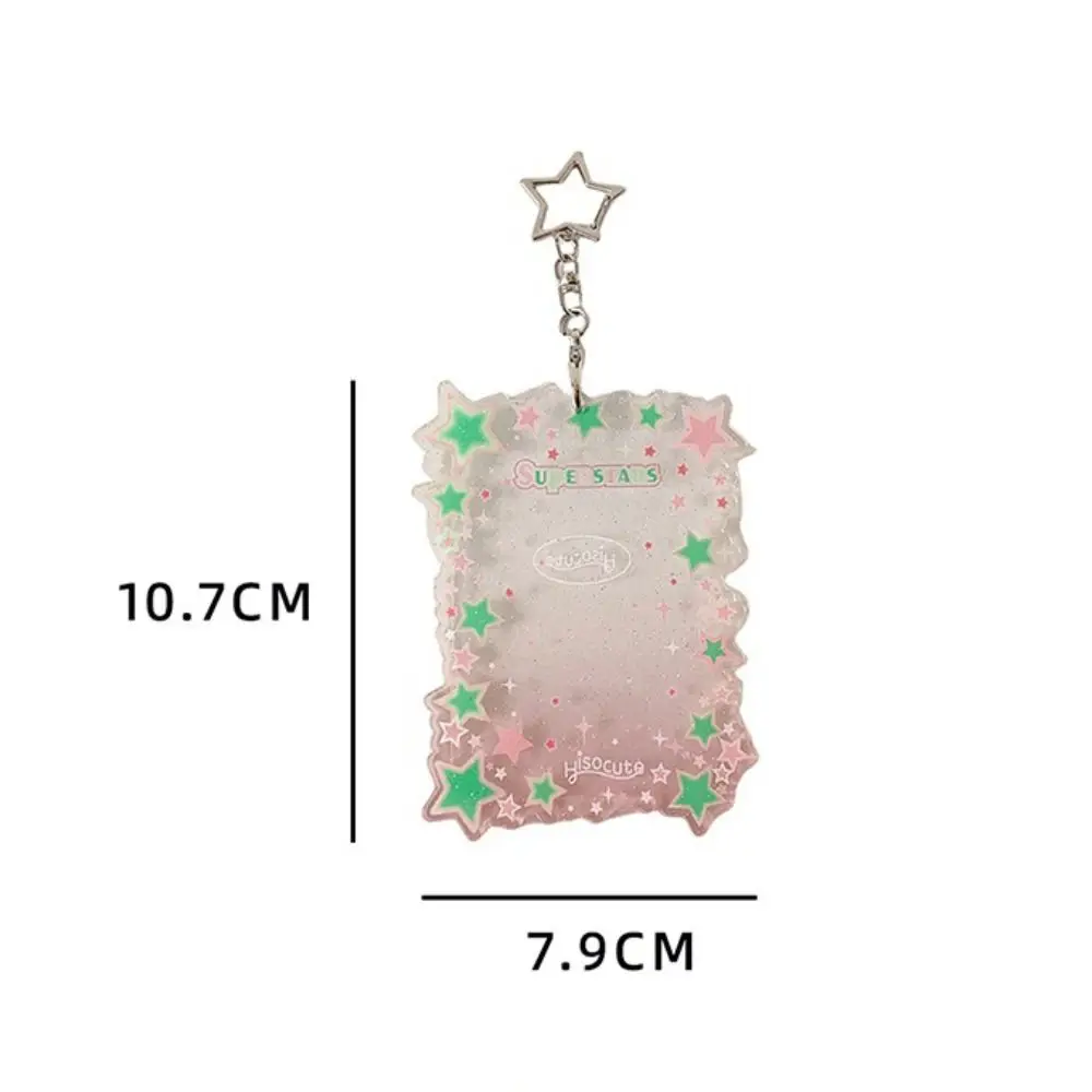 ساطع نجوم Kpop حامل بطاقة الصور المفاتيح المحمولة الاكريليك 3 بوصة حامل صور صغير جميل Kawaii المعبود غطاء بطاقة جمع