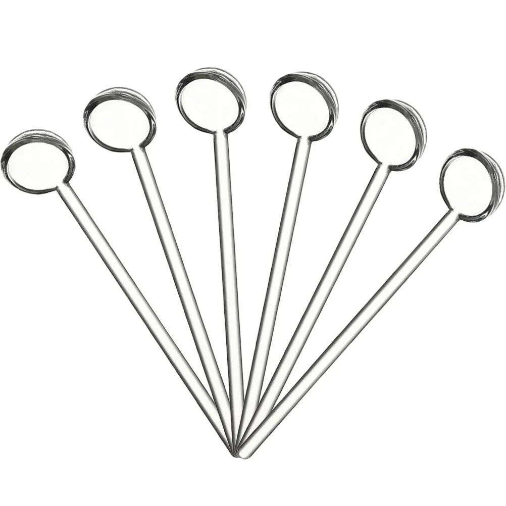 

6Pcs Glass Coffee Spoons Durable Transparent Mixing Spoons for Cafe Dessert Party Reusable Ergonomic Coffee Serving Glass