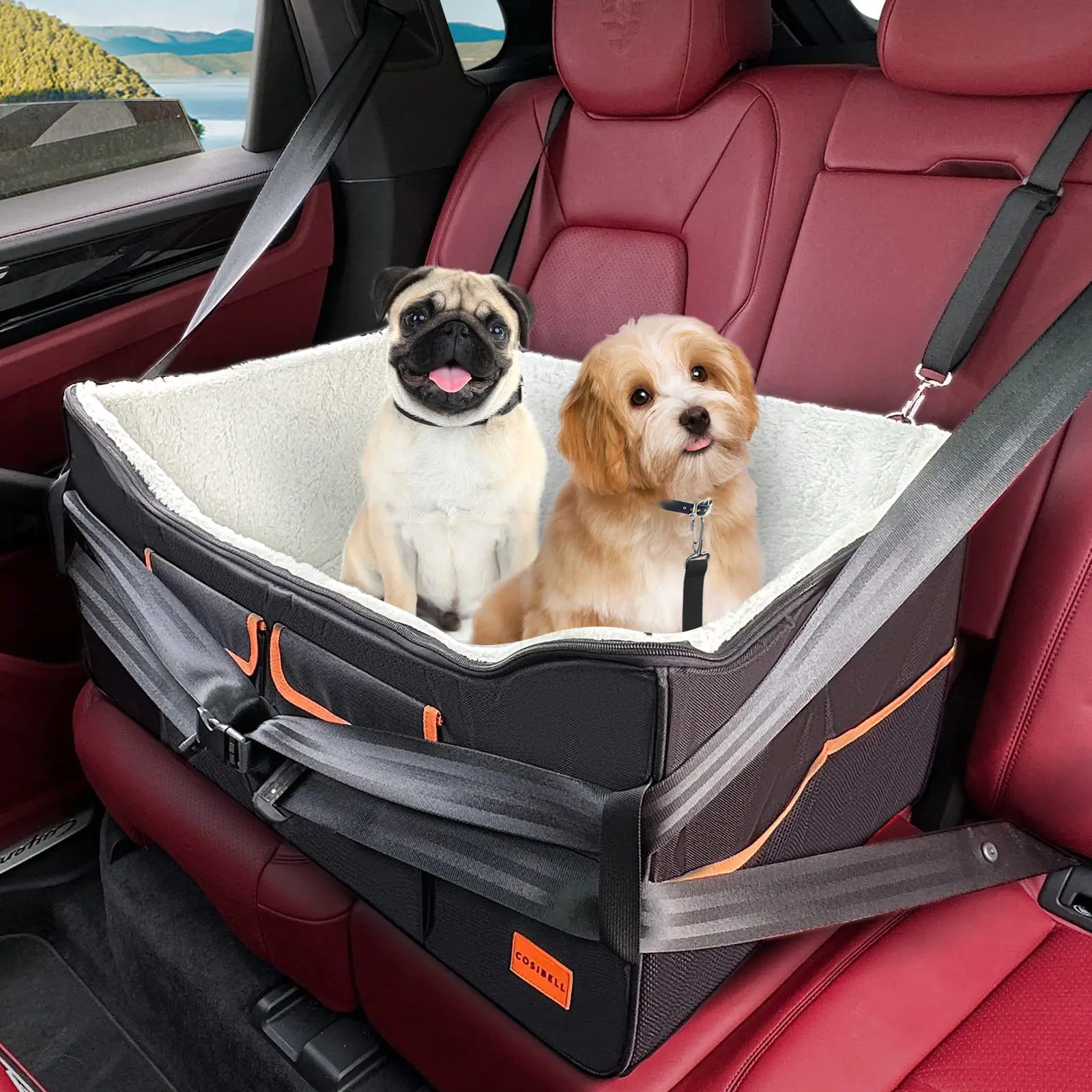 

Dog Cat Car Seat Sofa Pet Travel Car Seat Durable Pet Carrier Bed Removable Cushion Pet Booster Seat For Small Medium Dogs