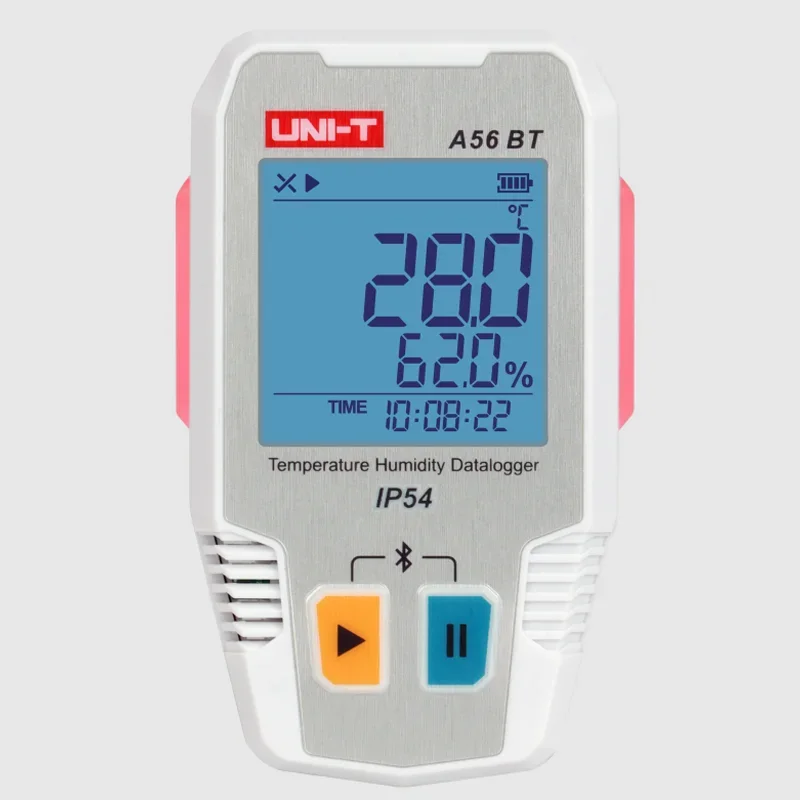 UNI-T Bluetooth Temperature and Humidity Recorder A56 BT IP54 LED Sound and Light Alarm Wall Hole Temperature Tester