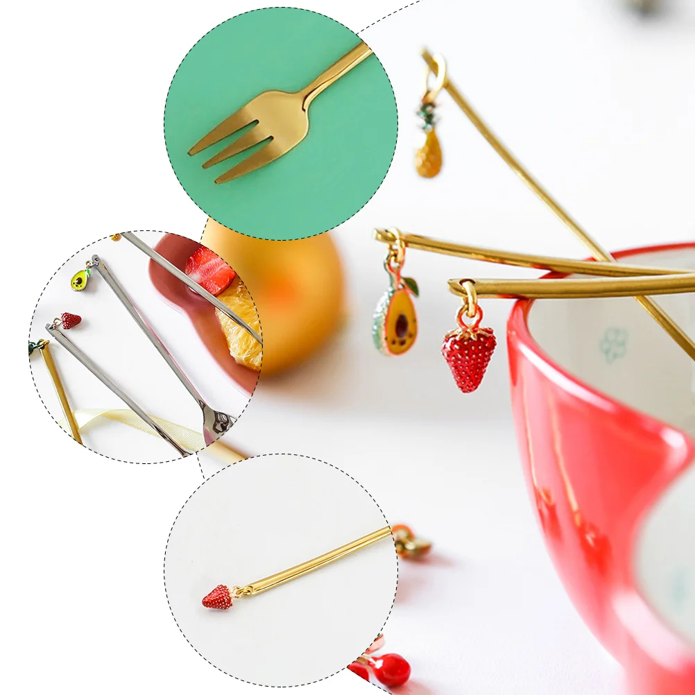 

4pcs Fruit Fork Set Stainless Steel Dessert Forks For Home Restaurant Coffee Use Chic Eating Tools Mirror Polish