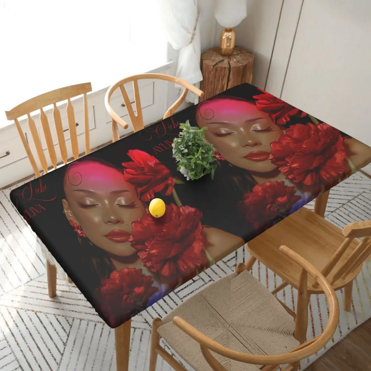 Ayliva In Liebe Customized Rectangular Tablecloth Waterproof Table Cover for Dining Events Table Cloth
