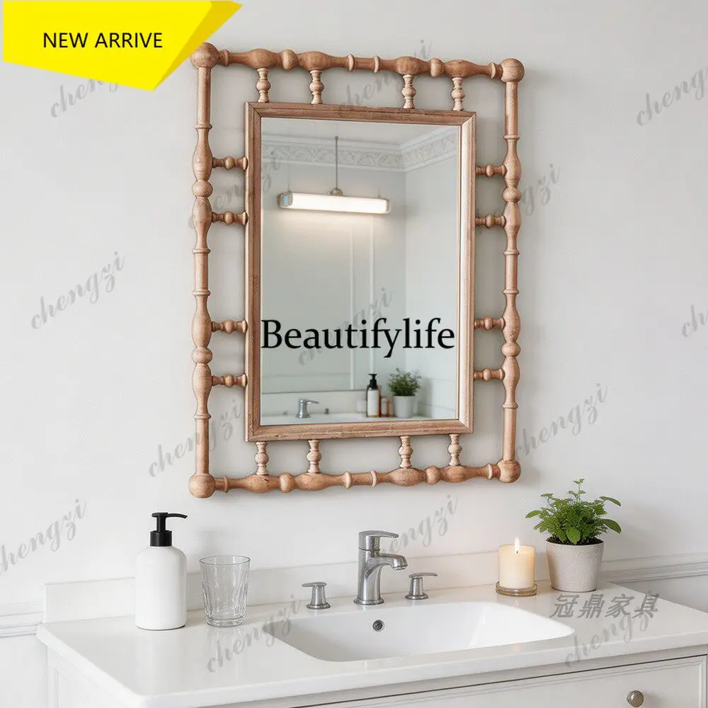 z183 European style washstand wall-mounted bathroom mirror new Chinese style bedroom wall-mounted makeup mirror American style