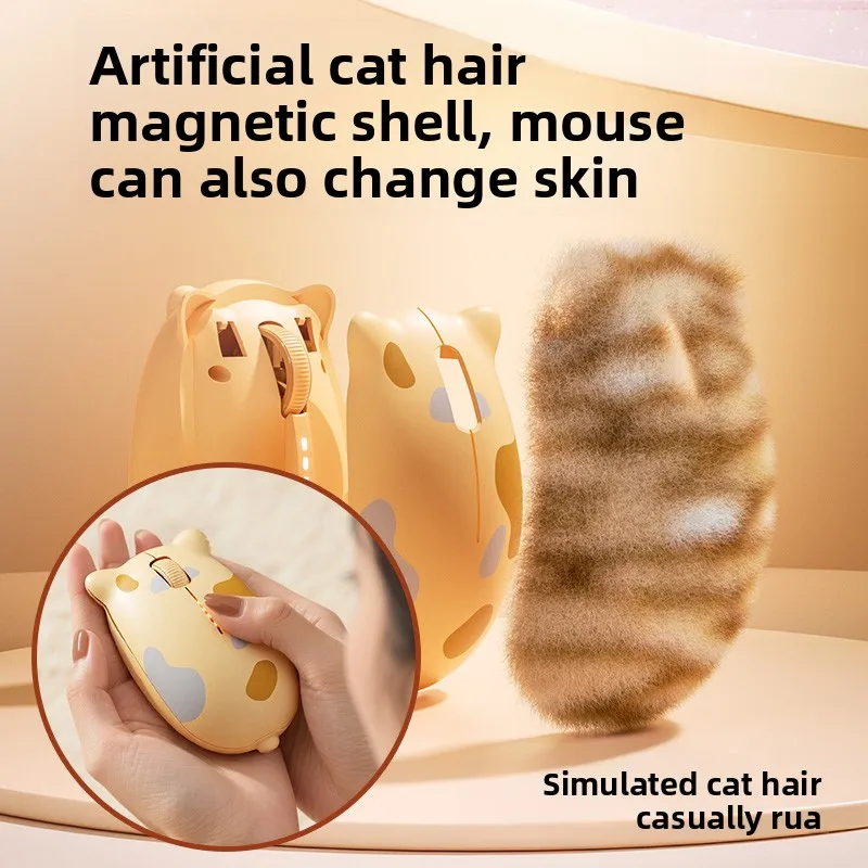 Inphic Cat Mouse Wireless Dual-mode Silent Office Computer Accessories Creative Cute Gifts Ergonomic Design Rechargeable Mice