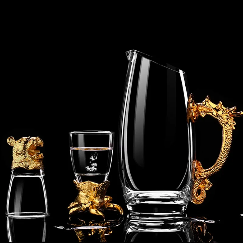 Luxury Set Liquor Glass Sake Cups Zodiac Wine Dispenser Bar Bullet Cup  Cow Tiger Rabbit Dragon Snake Horse Sheep Monkey