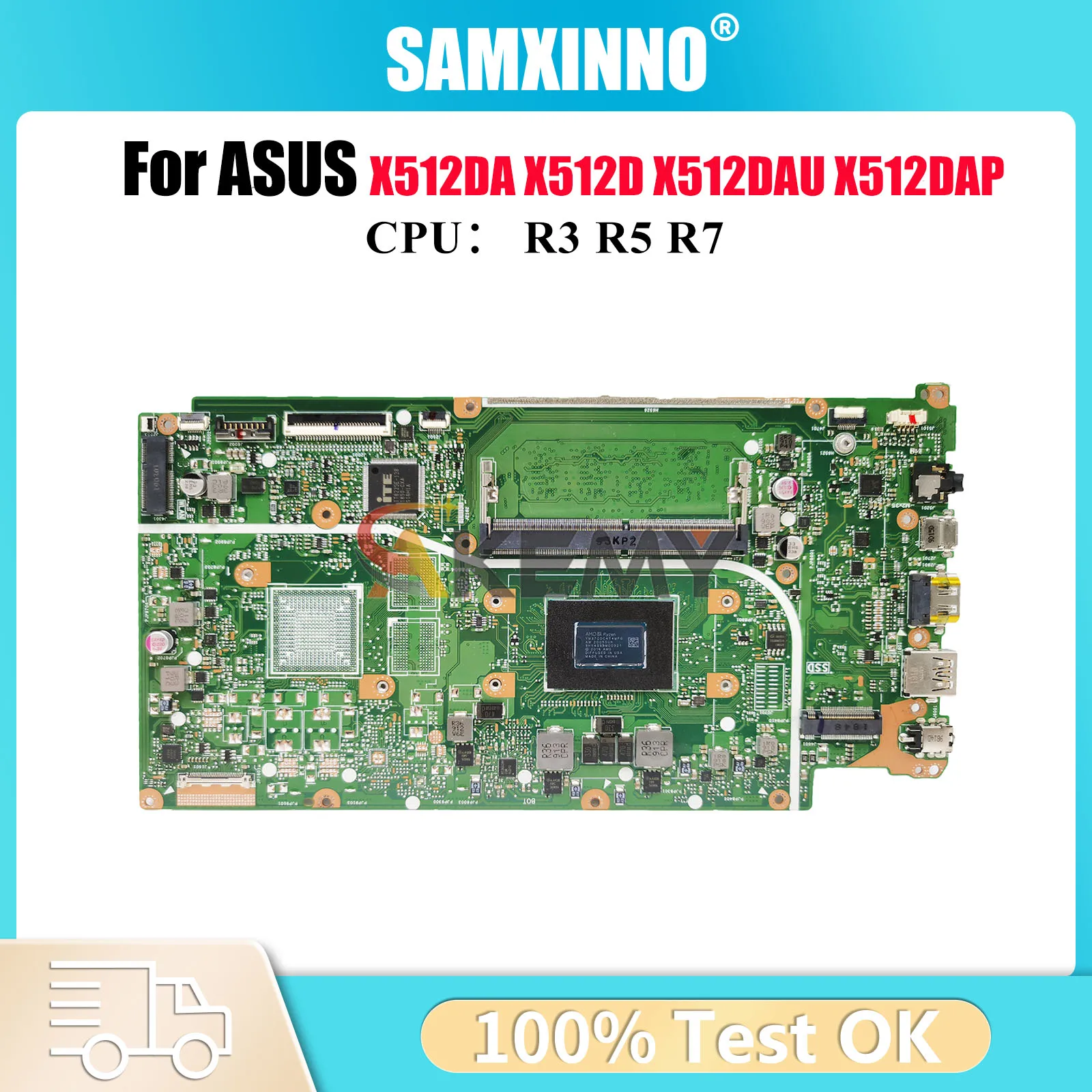 

X512DA Материнская плата для ноутбука ASUS VivoBook M512D V5000d X512D X512DAU X512DK M5050D F512D X512DA X512DAP Материнская плата R3 R5 R7 CPU