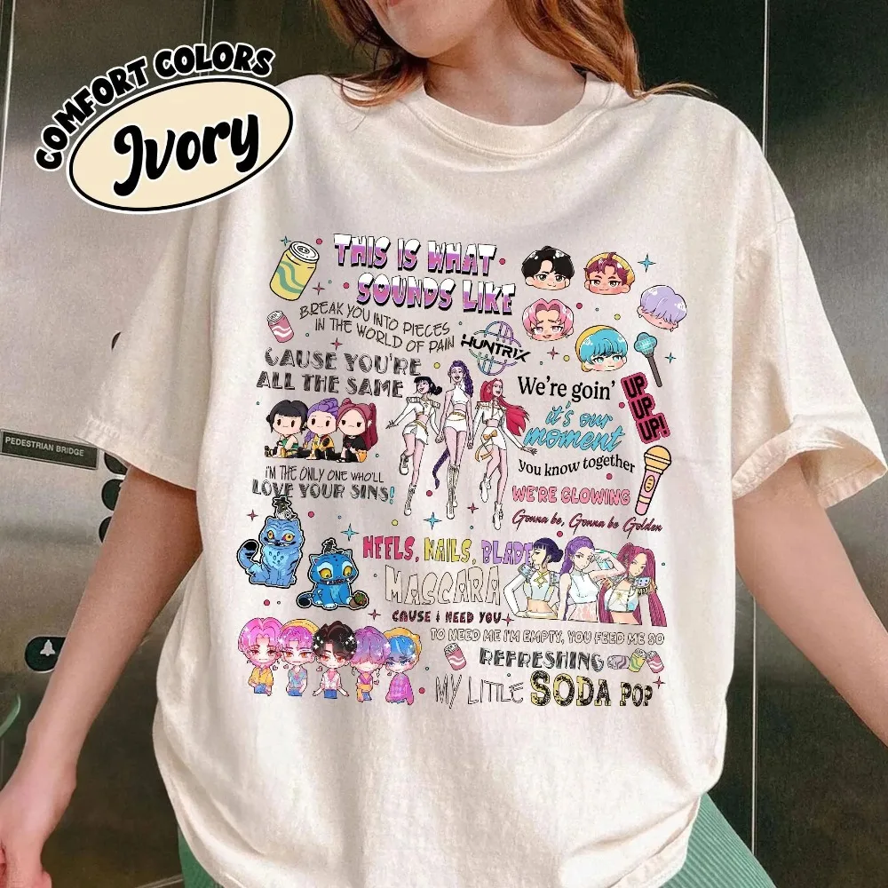 KPDH مروحة تنزيل رقمي Huntrix Girl Png ملف Saja Boys Fan تي شيرت Kpop Idol Group Merch Gift Kpop Fans Demon Hunter Anime #4