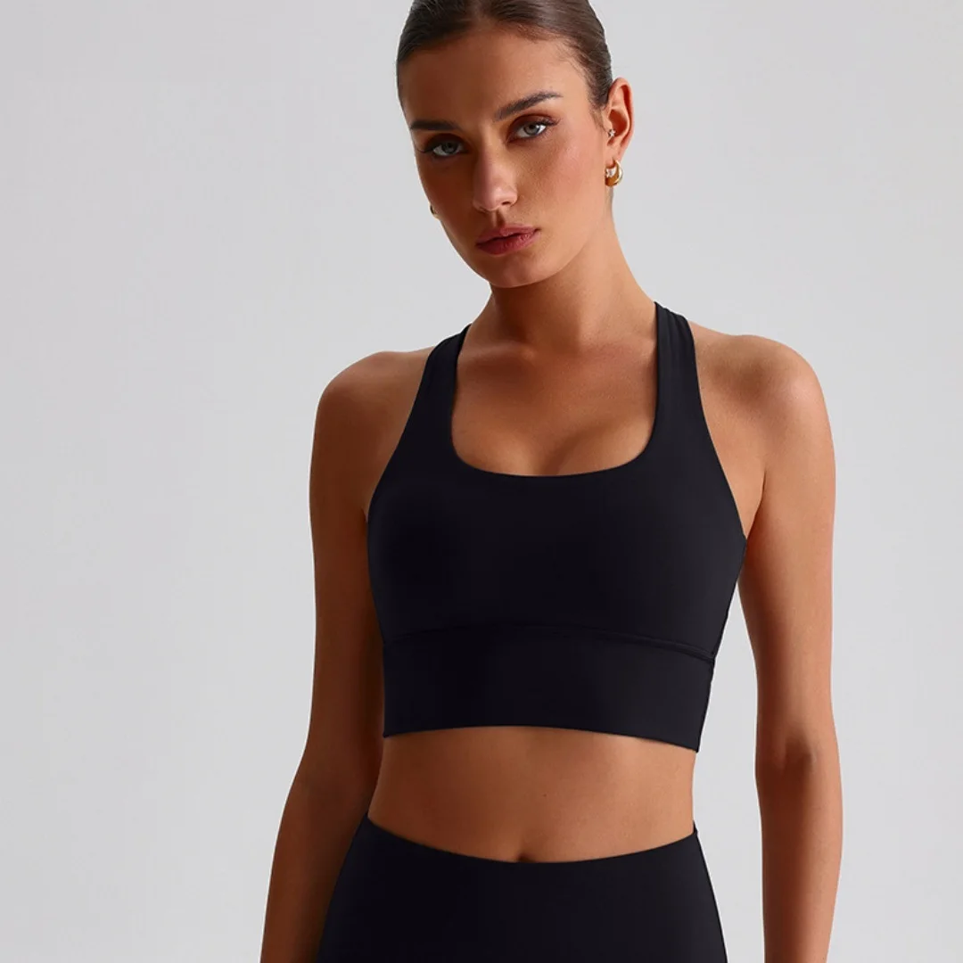 Set da yoga per palestra morbido tinta unita Legging morbido ad alto impatto Reggiseno sportivo incrociato Tuta da donna Tuta da palestra Allenamento completo Atletico