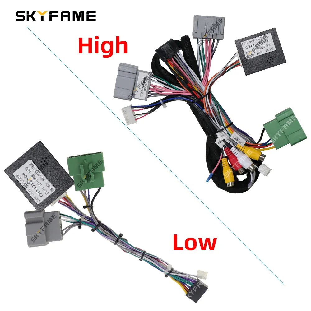 SKYFAME 16Pin Car Wiring Harness Adapter Canbus Box Decoder Android Radio Power Cable For Volvo S80 S60 V70 XC70