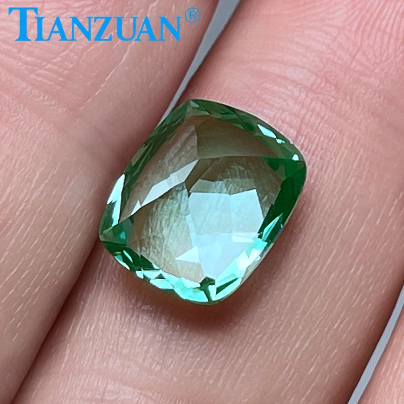 

Green Color Antique Cushion Shape 10x12mm 6.3ct Synthetic Spinel Gems Loose Beads For Jewelry Making DIY Gems Stones