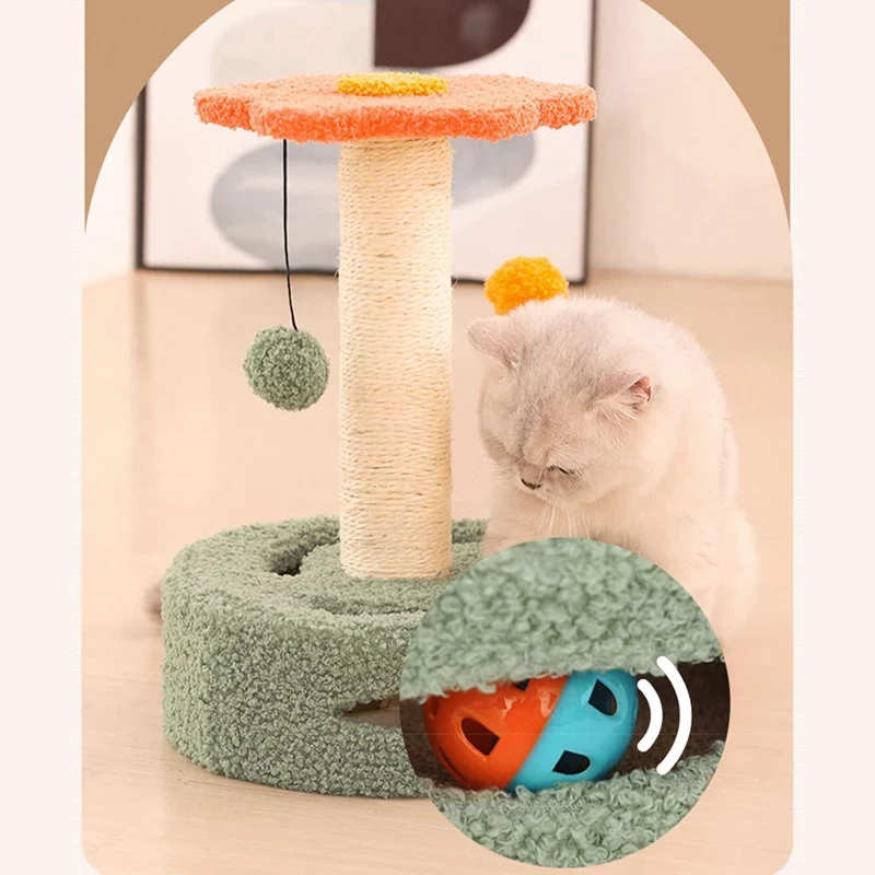 HOOPET Cat Climbing Frame Small Sisal Teasing Pet Toys Scratching Board Claw Grinding Cat Toys Carousel Type Cat Climbing Frame