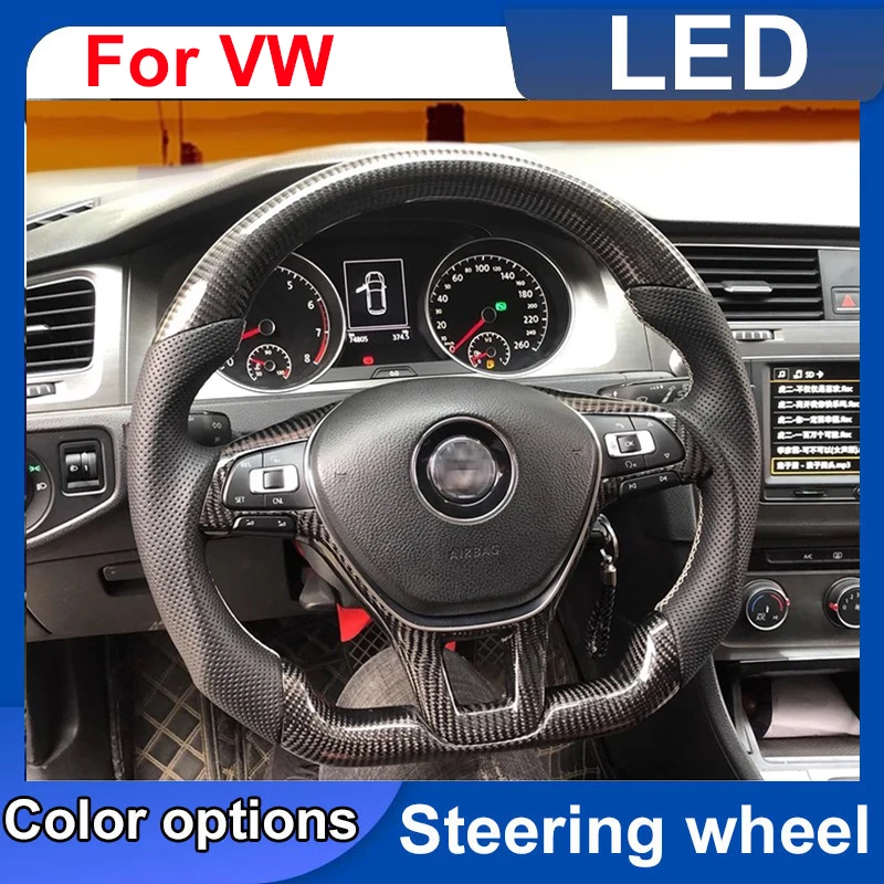 

Upgrade Steering Wheel For VW Golf 6 MK6 GTI R Scirocco Polo 2008-2014 Alcantara Forge Carbon 32 Bead RPM LED Racing Wheel