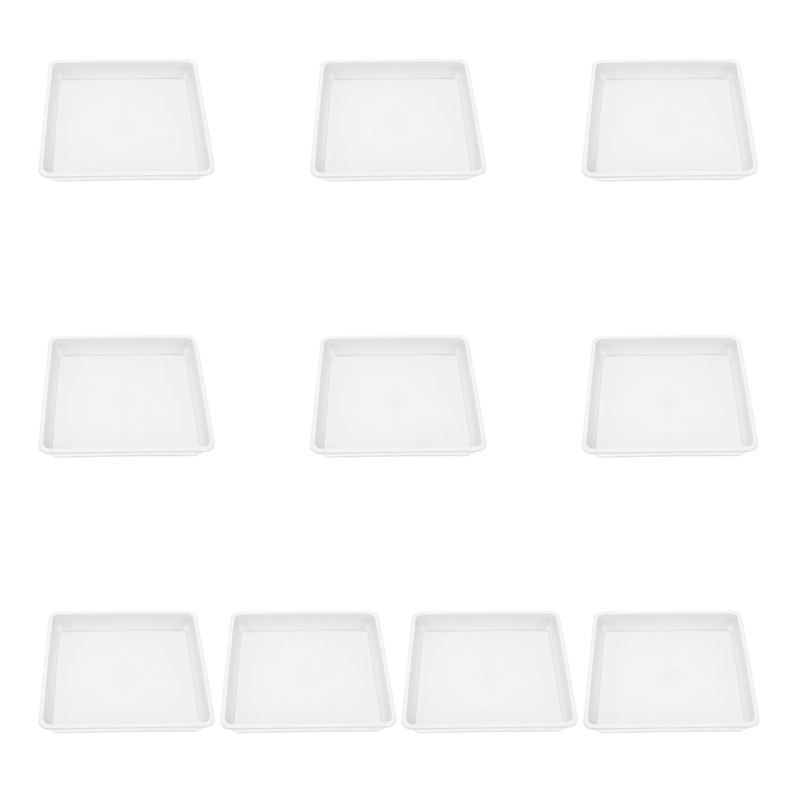 

10Pcs Flowerpot Water Trays Square Plastic Bases for Indoor Outdoor Garden Succulent Bonsai Plant Pot Drainage Tray