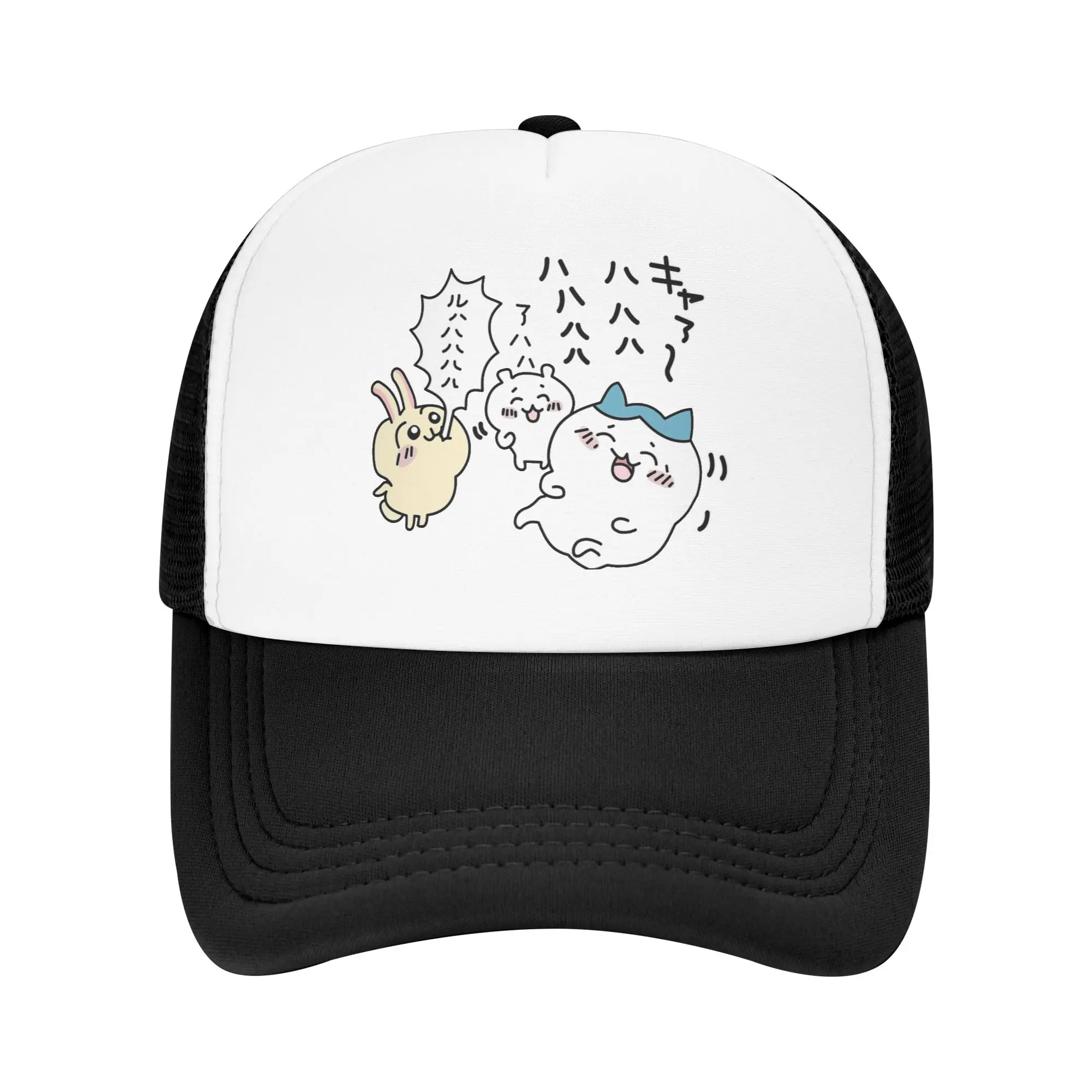 Chiikawas Hachiware und Usagi Mesh-Baseballkappe für Erwachsene, beliebte Sonnenhüte, verstellbare Snapback-Kappen, Trucker-Kappe, Sommer-Trucker-Hut