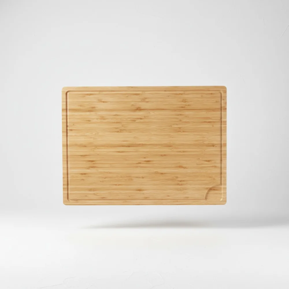 

Large Bamboo Cutting Board with Juice Groove and Handle for Meat, Vegetables, BBQ - Durable Kitchen Chopping Board