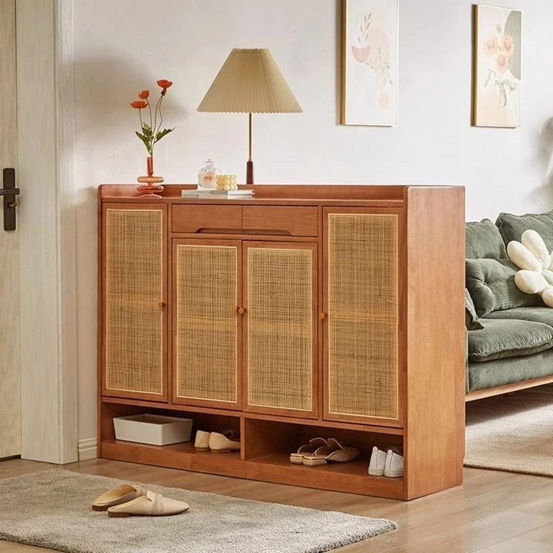Simple entrance large capacity multi-layer dustproof cherry wood locker