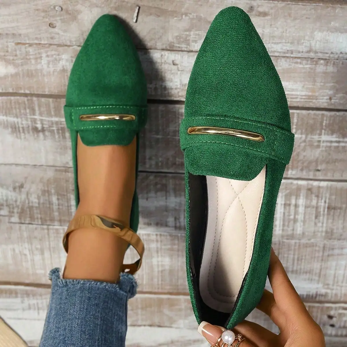 

Loafers Flats Pointed Toe Casual Women Shoes New Comfortable Walking Mujer Zapatos:Wear-resisting